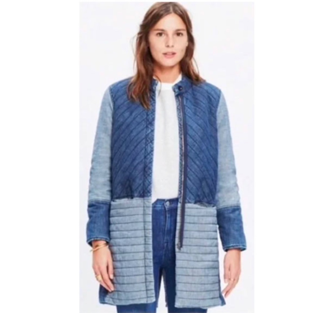 Madewell Denim Quilted Coat size small